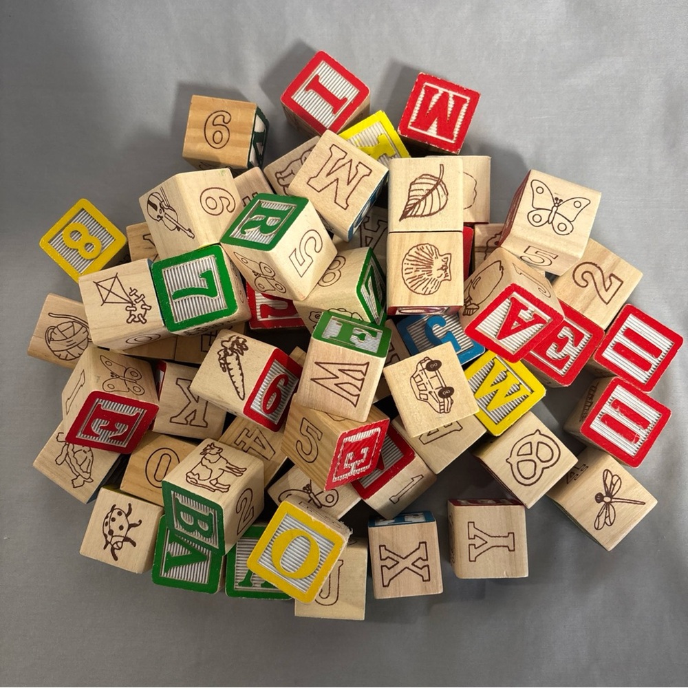 Melissa & Doug Wooden Blocks Set - Alphabet, Numbers & Pictures – Used